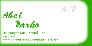 abel marko business card
